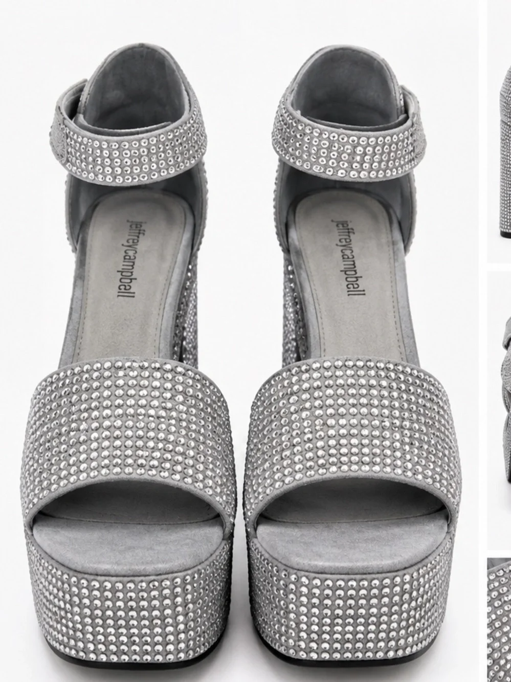 Jeffrey Campbell Silver Rhinestone Platform Heels